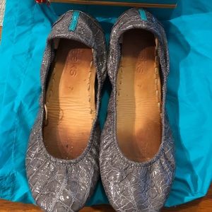 Slate Gray Croc Tieks with Dust bag & Box